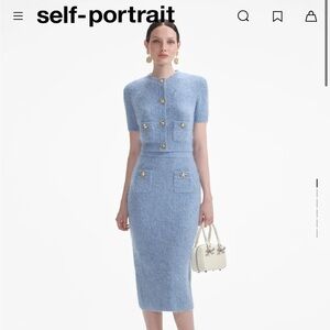 NWT Self Portrait Blue Knit Top